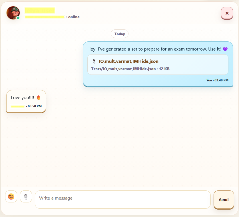 Chat with shared library file attachment